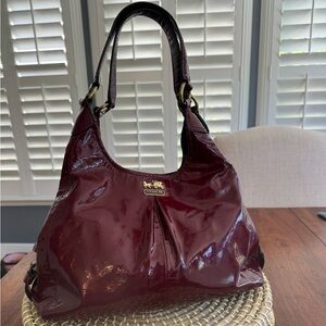 Coach Burgundy Patent Leather Bag